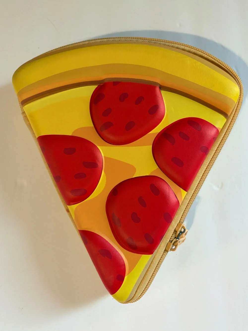 Pizza Slice Novelty Zipper Pouch in Yellow & Red